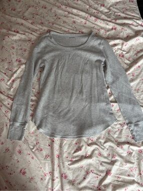 Light Grey Old Navy Waffle Long-Sleeve